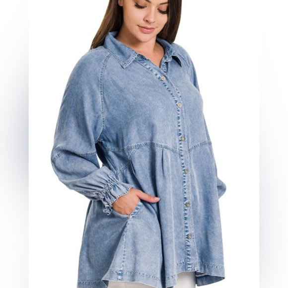 Zenana Denim Tunic SOLD - Picture 1 of 3